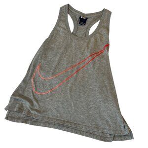 Nike Womens Dri-FIT Racerback Tank Top Heather Gray Medium